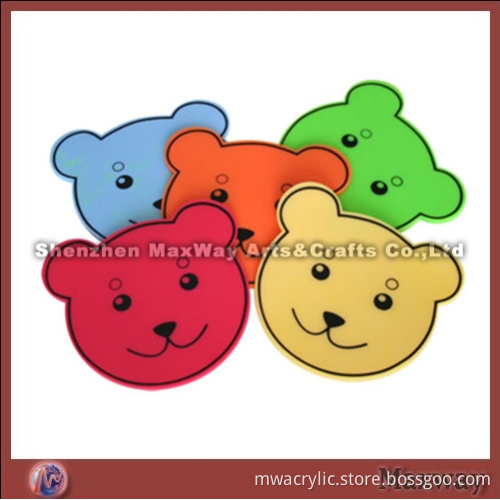 Elegant Bear-shaped Colorful Acrylic Coaster /Tray/Pad for Cup
